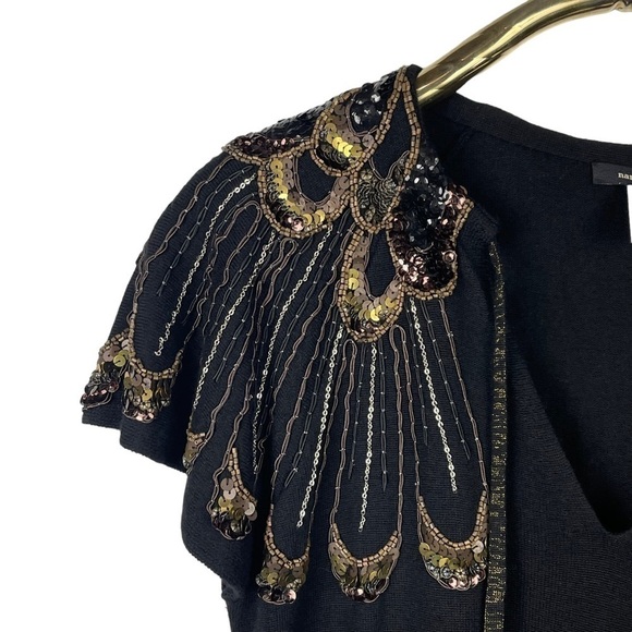 NANETTE LEPORE KARTIKA MERINO WOOL SEQUIN EMBELLISHED MINI DRESS - Picture 11 of 15